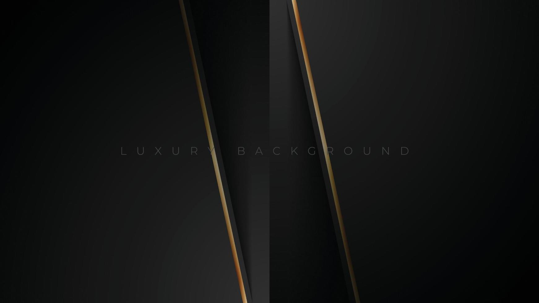 Abstract background with gold lines. Minimal luxury concept. Dark overlap shape with golden lines. Vector illustration