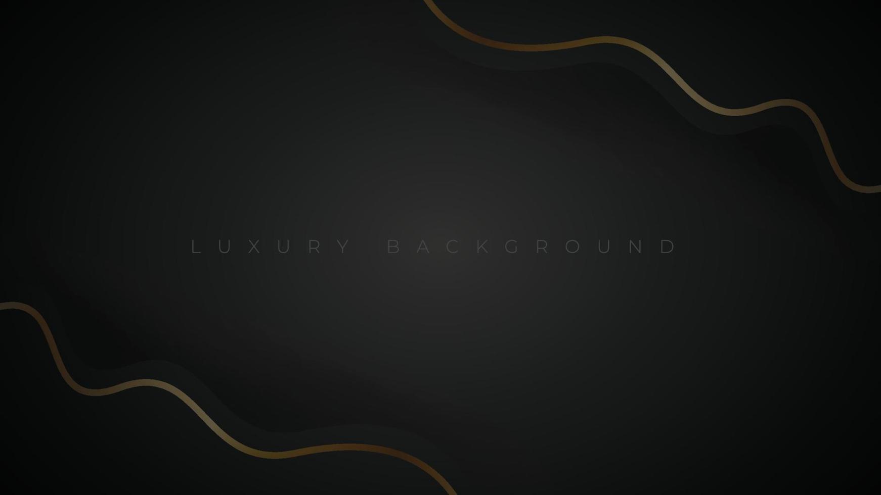 Abstract black wave and gold lines background. Dark wavy shape with golden lines. Luxury background vector illustration.