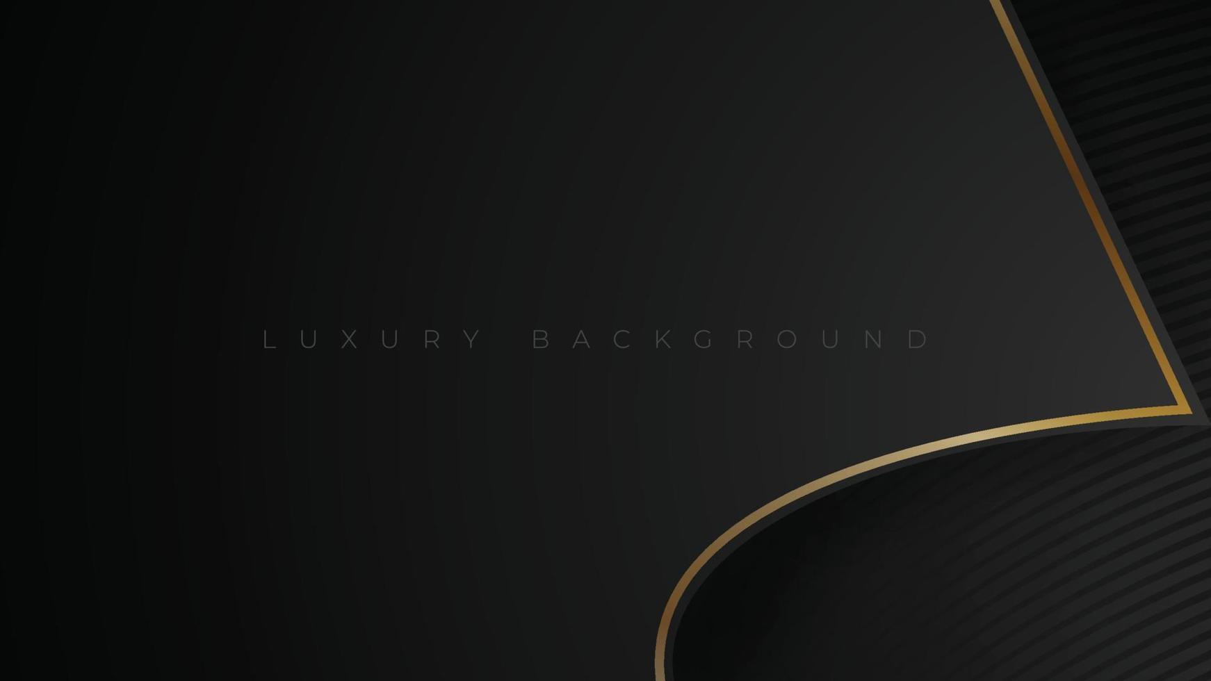 Luxury abstract background, golden lines on dark. Wave dark and gold background. Vector Illustration