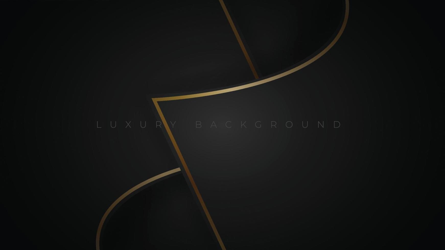 Luxury abstract background, golden lines on dark. Wave dark and gold background. Vector Illustration