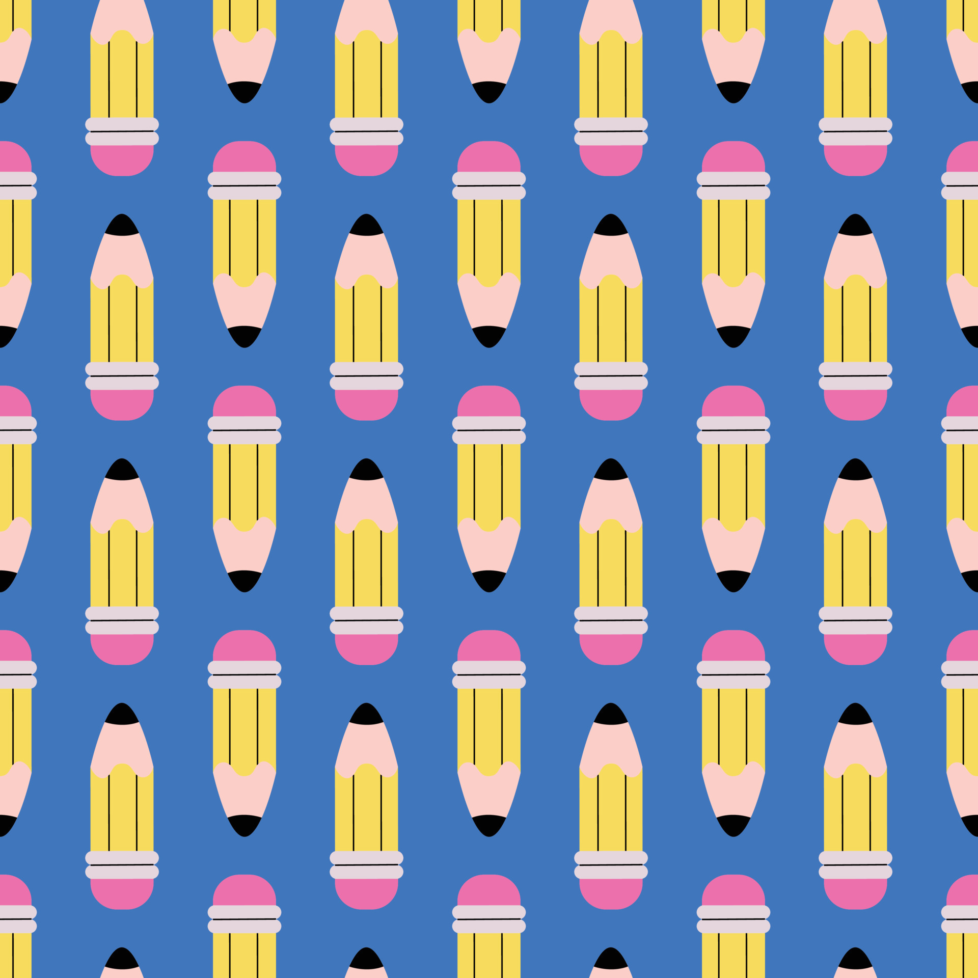 Pencils seamless school supplies pattern. Children's cute colourful  stationery background. Back to school. Modern illustration for wallpapers,  textile, fabric, web banner and wrapping paper. 9292085 Vector Art at  Vecteezy