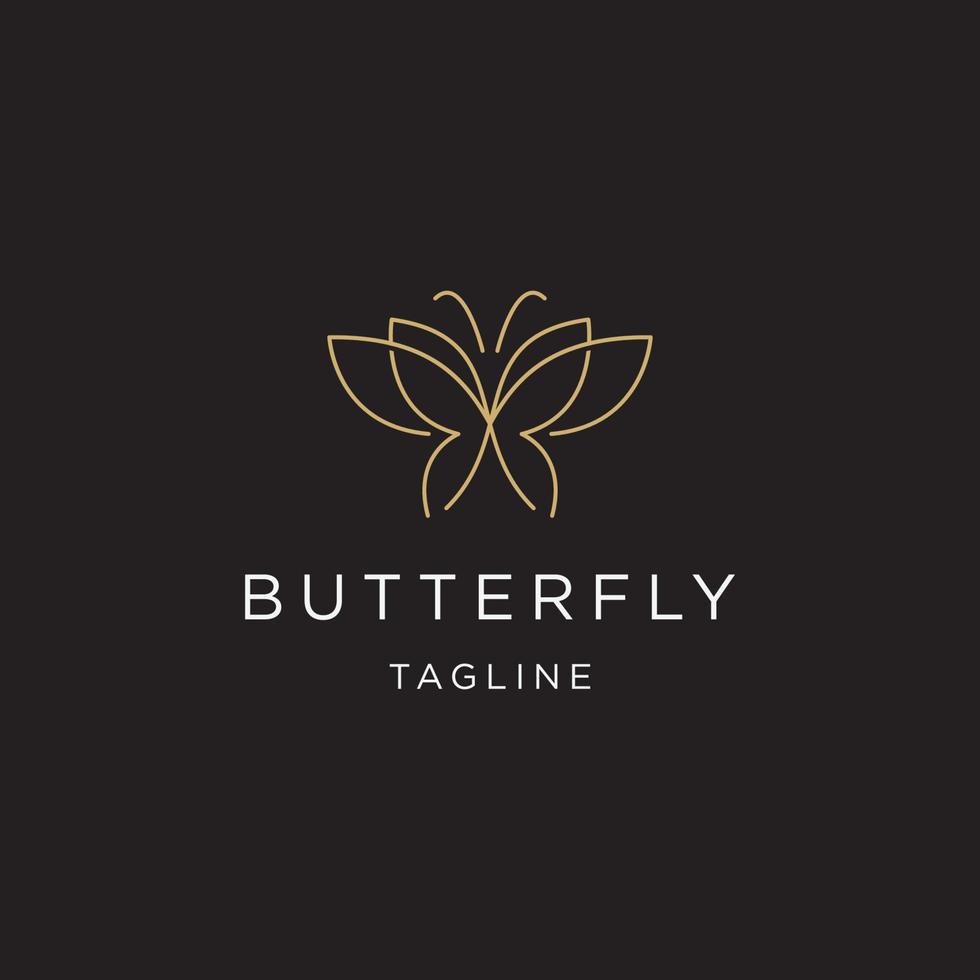 Luxury butterfly logo design template flat vector