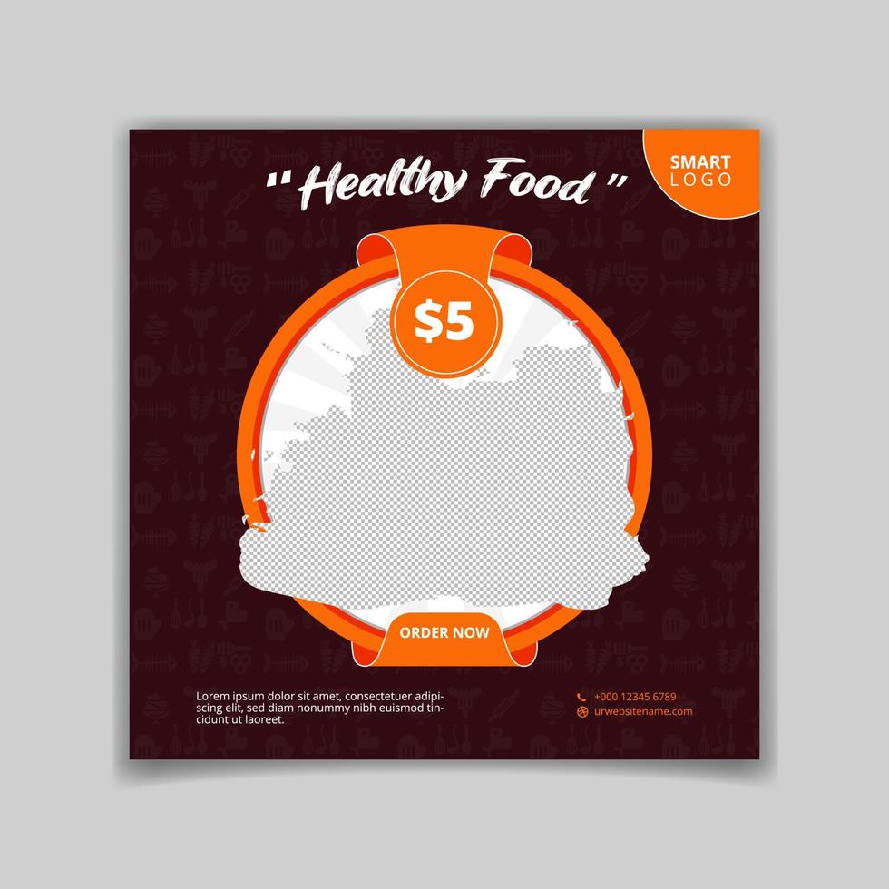 Halloween Food menu and restaurant social media template. vector