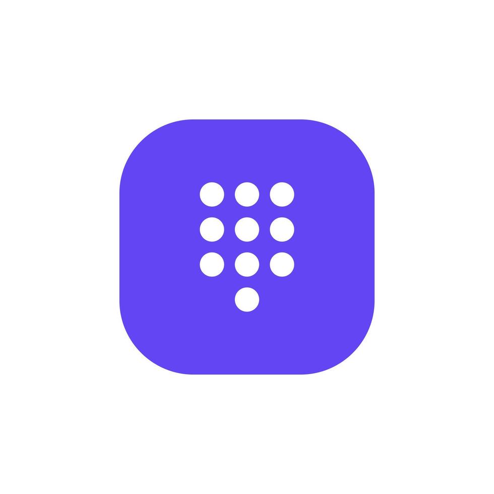 Dialpad, keypad button icon vector in flat style