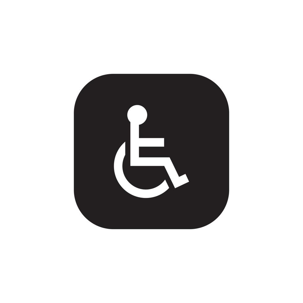 Disabled wheelchair icon vector. Handicap, invalid sign symbol vector