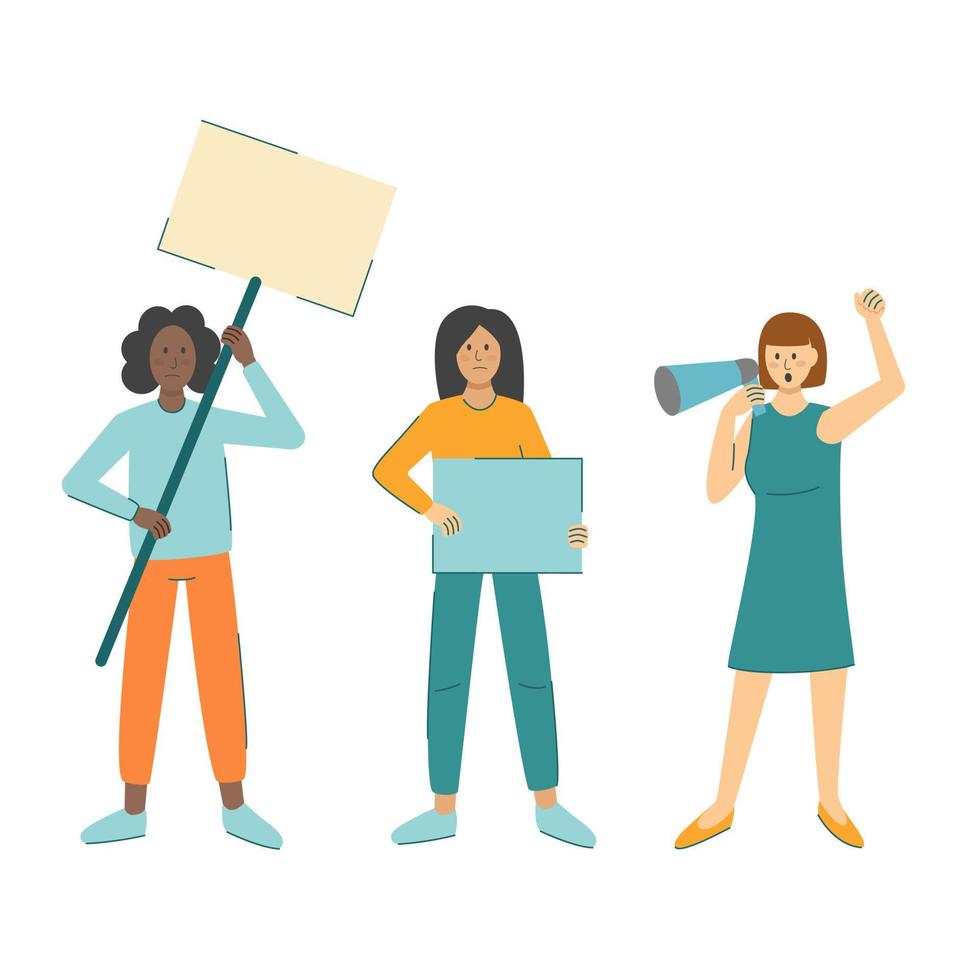 International female protest concept vector illustration