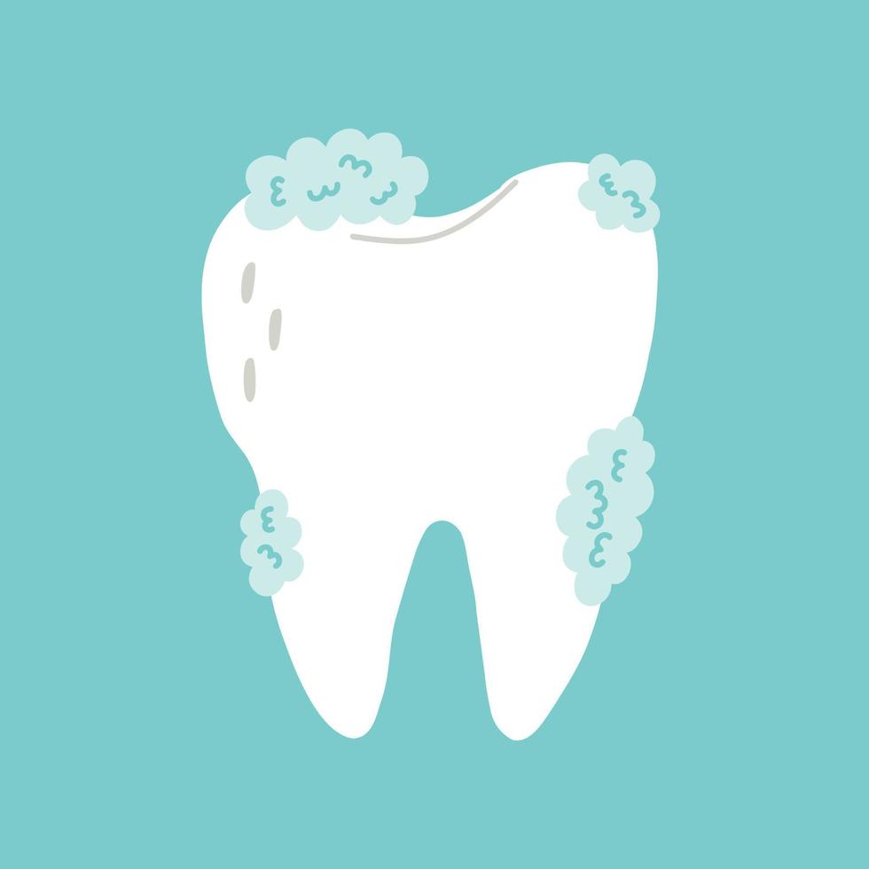 White tooth in foam vector