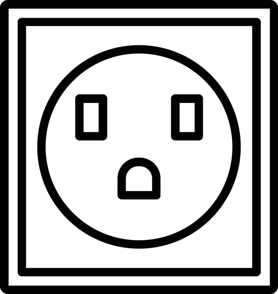 Wall Socket Vector Line Icon