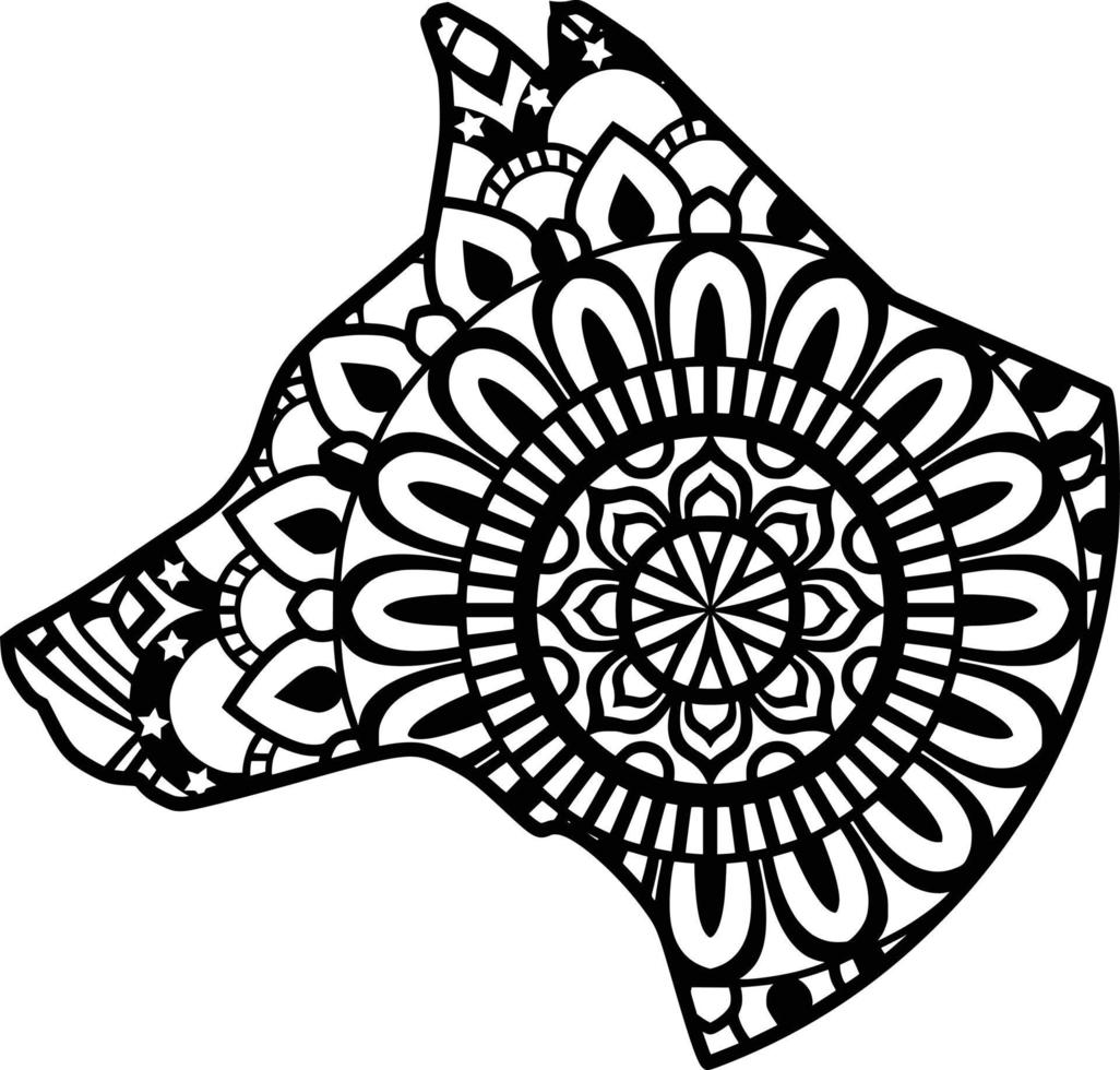 Dog Mandala Print vector