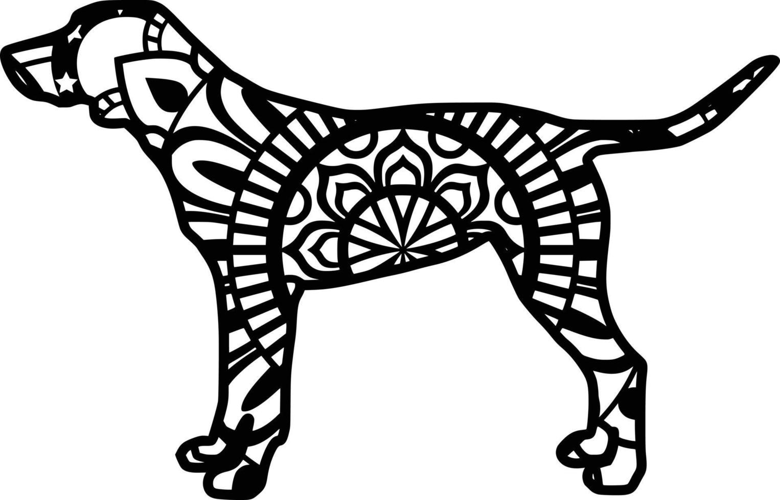 impresión de mandala de perro vector