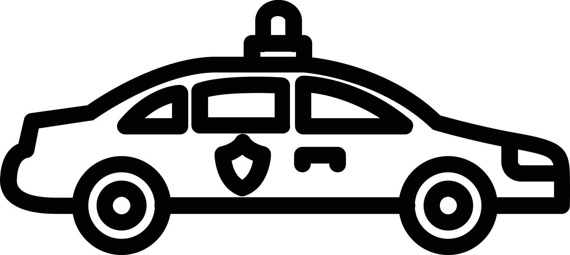 Police Car Vector Line Icon