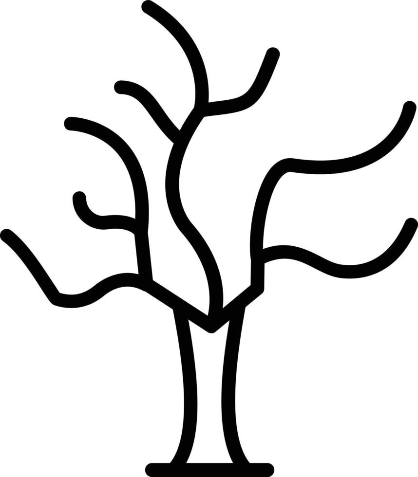 Dry Tree Vector Line Icon