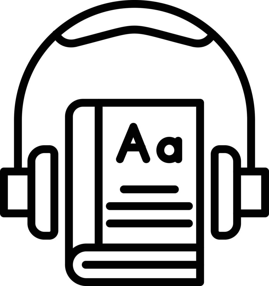 icono de línea de vector de audiolibro