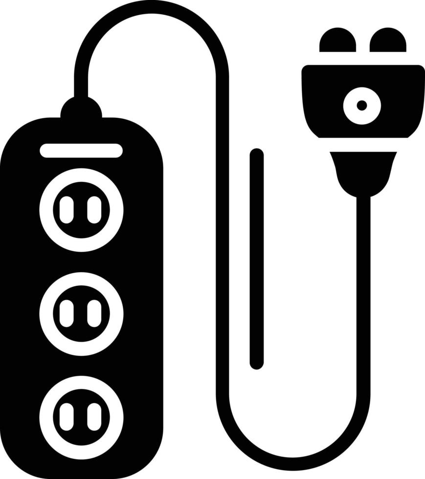 Extension Cord Glyph Vector Icon