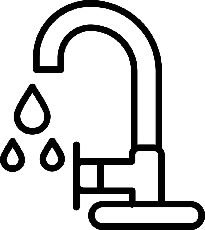 Water Faucet Vector Line Icon