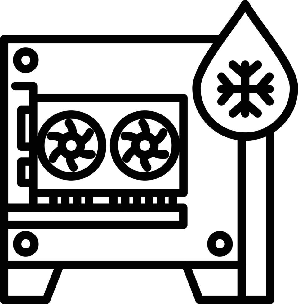 Cooled Pc Vector Line Icon