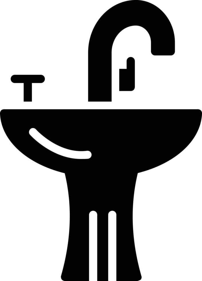 icono de glifo de lavabo vector