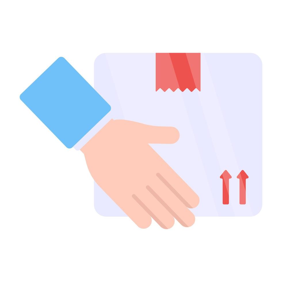 An icon design of giving parcel vector