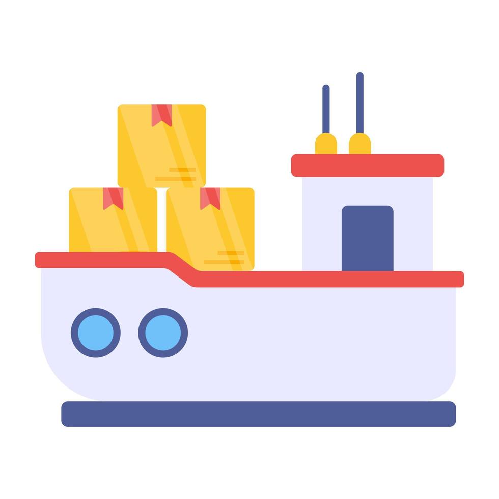 icono de diseño único de barco de carga vector