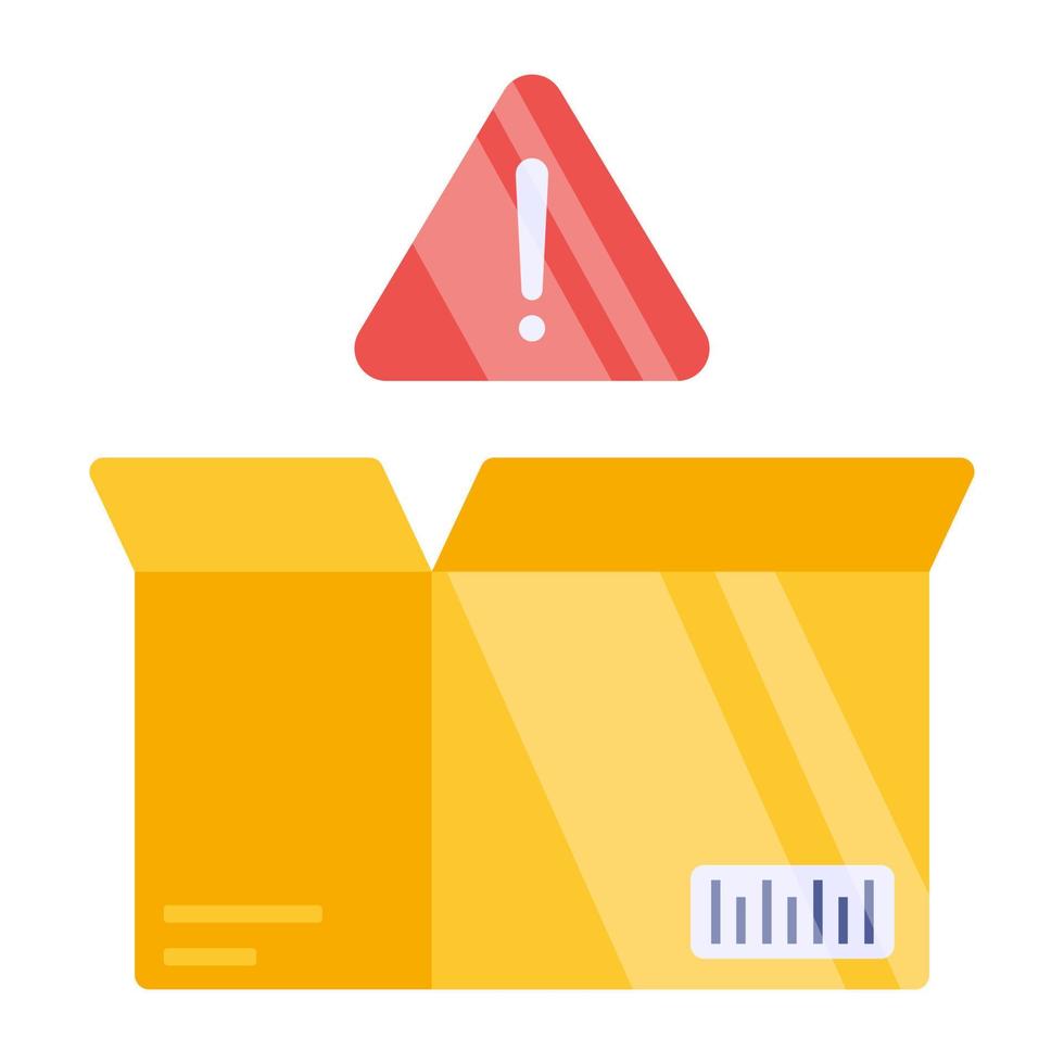 icono de descarga premium de error de paquete vector