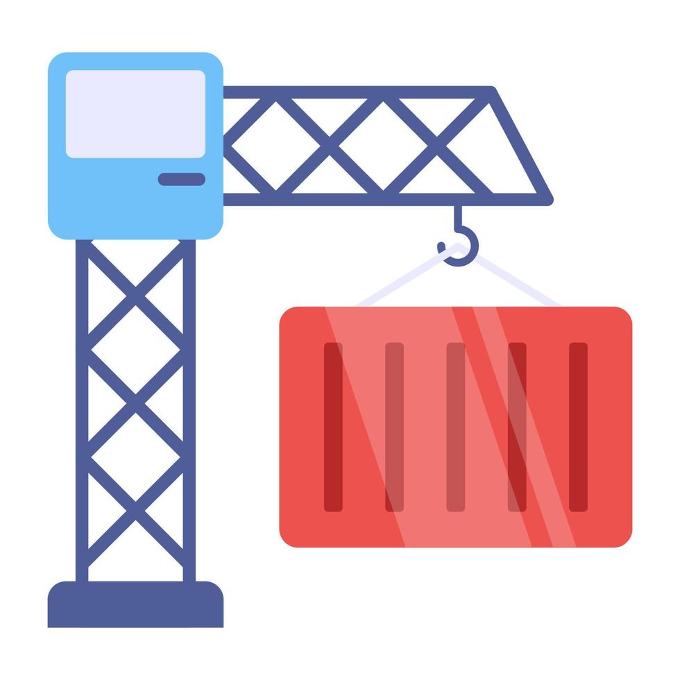 Conceptual flat design icon of container lifting vector