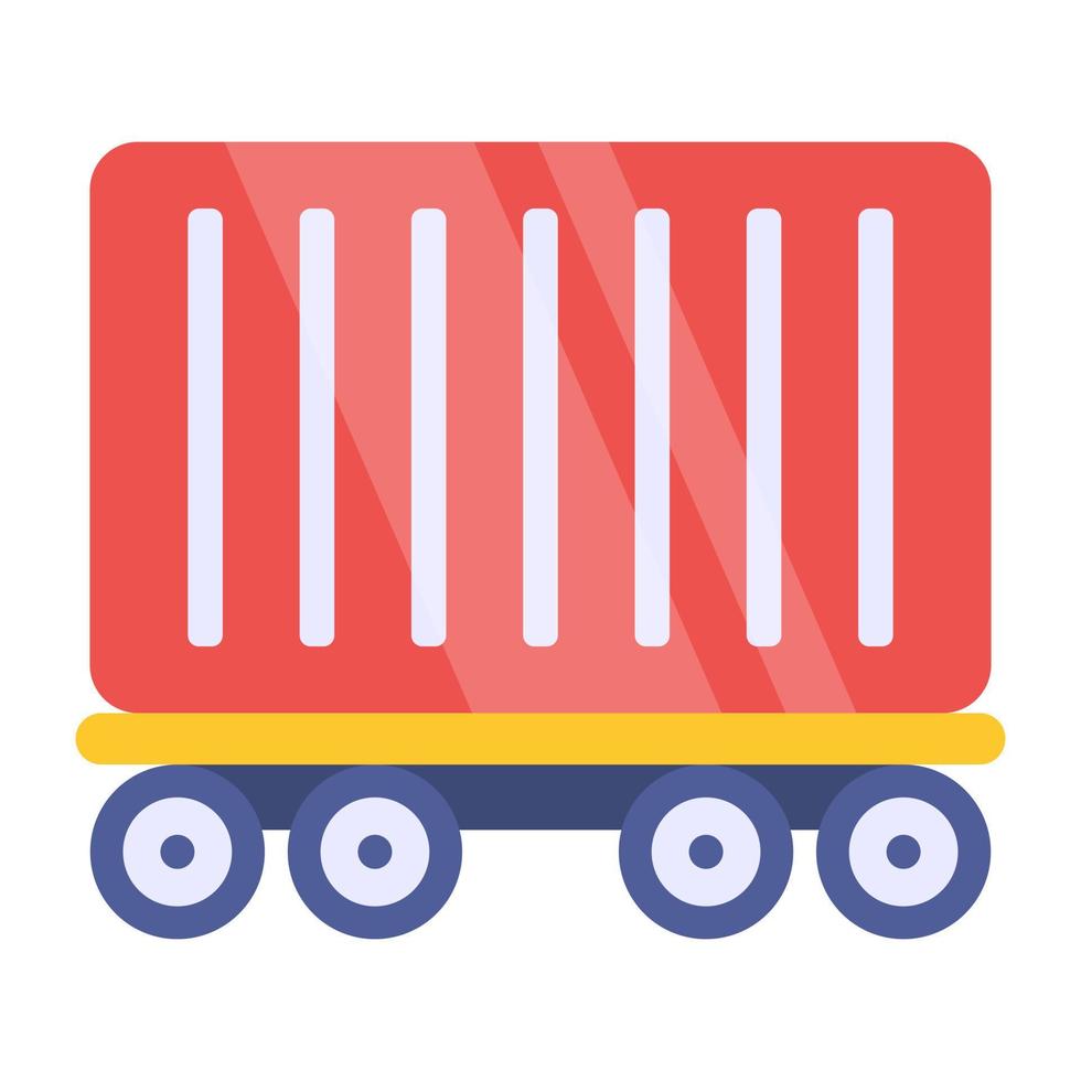 Editable design icon of cargo train vector