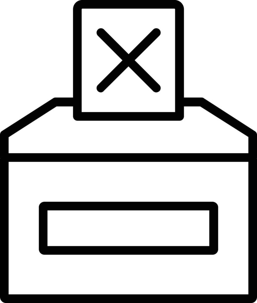 Vote No Vector Line Icon