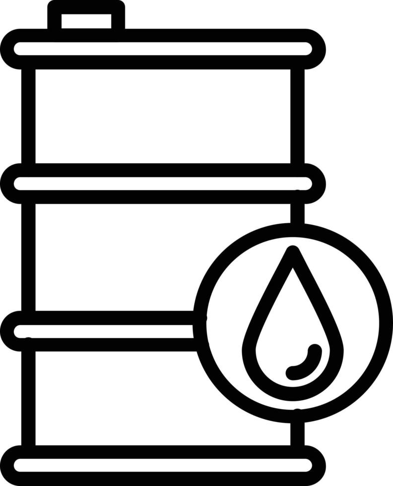 Oil Barrel Vector Line Icon