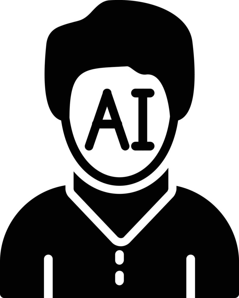 AI Glyph Icon vector