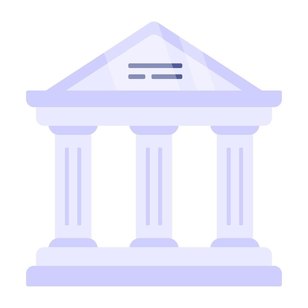 Column commercial building icon, flat design icon of library vector