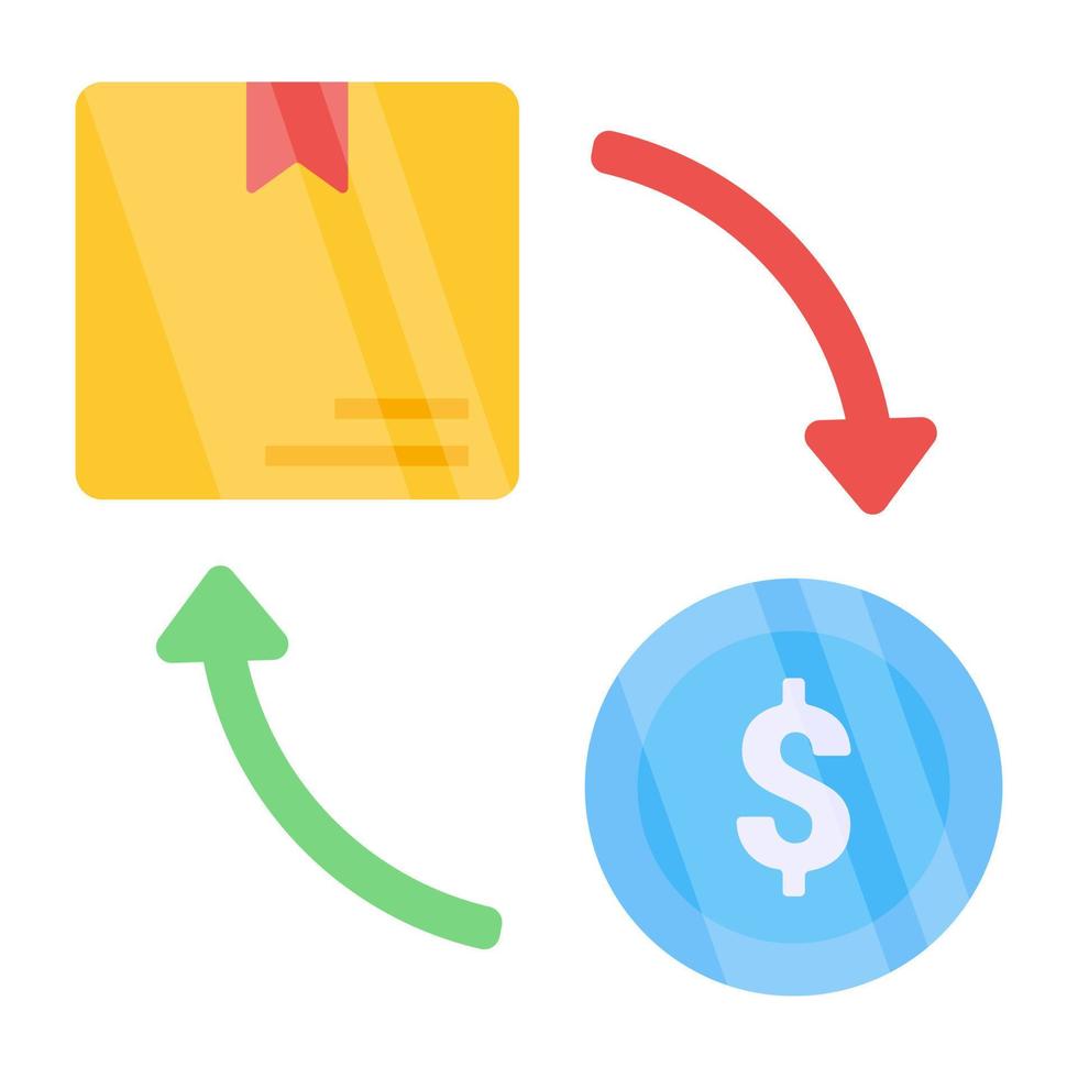 Conceptual flat design icon of parcel payment vector