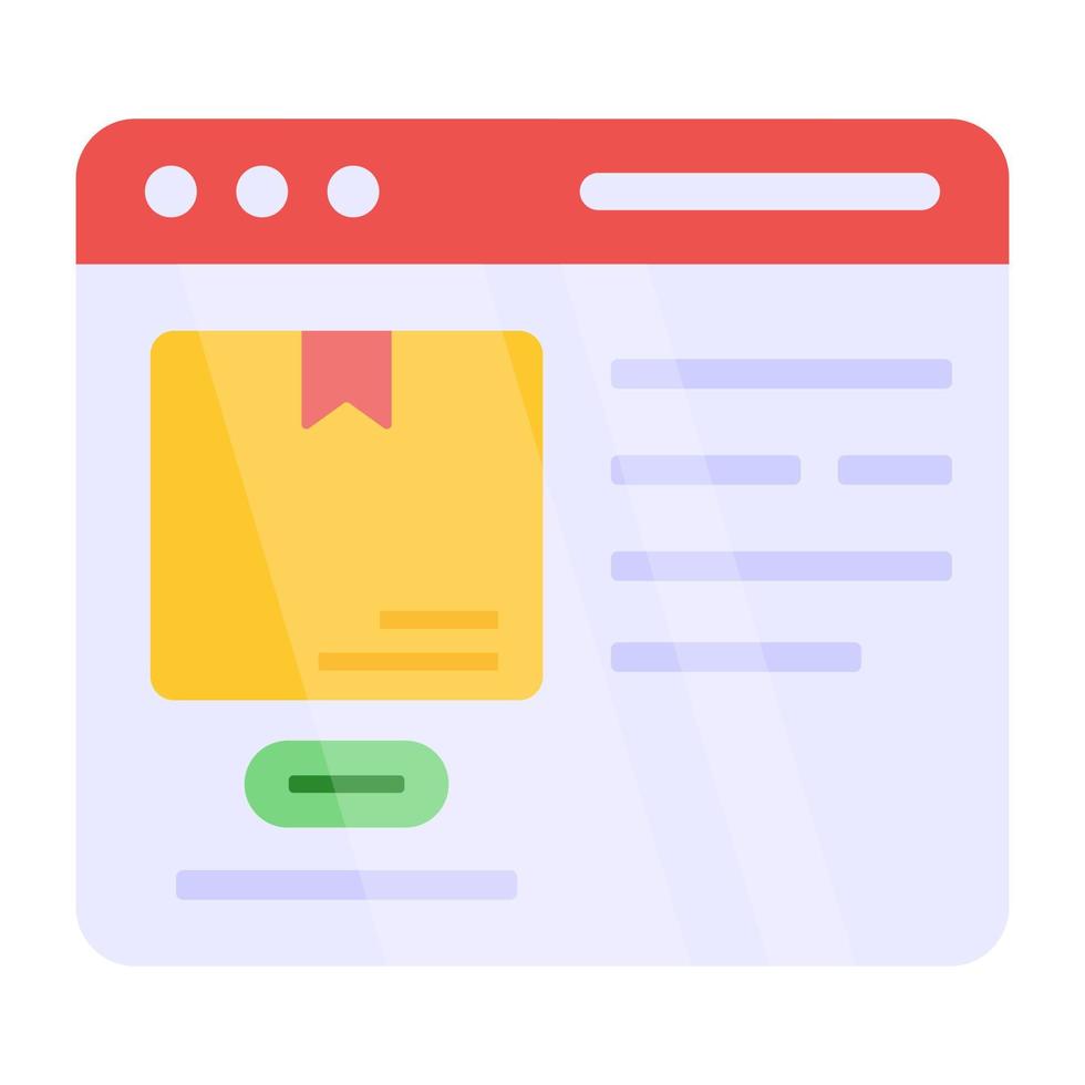 Flat design icon of online parcel order vector