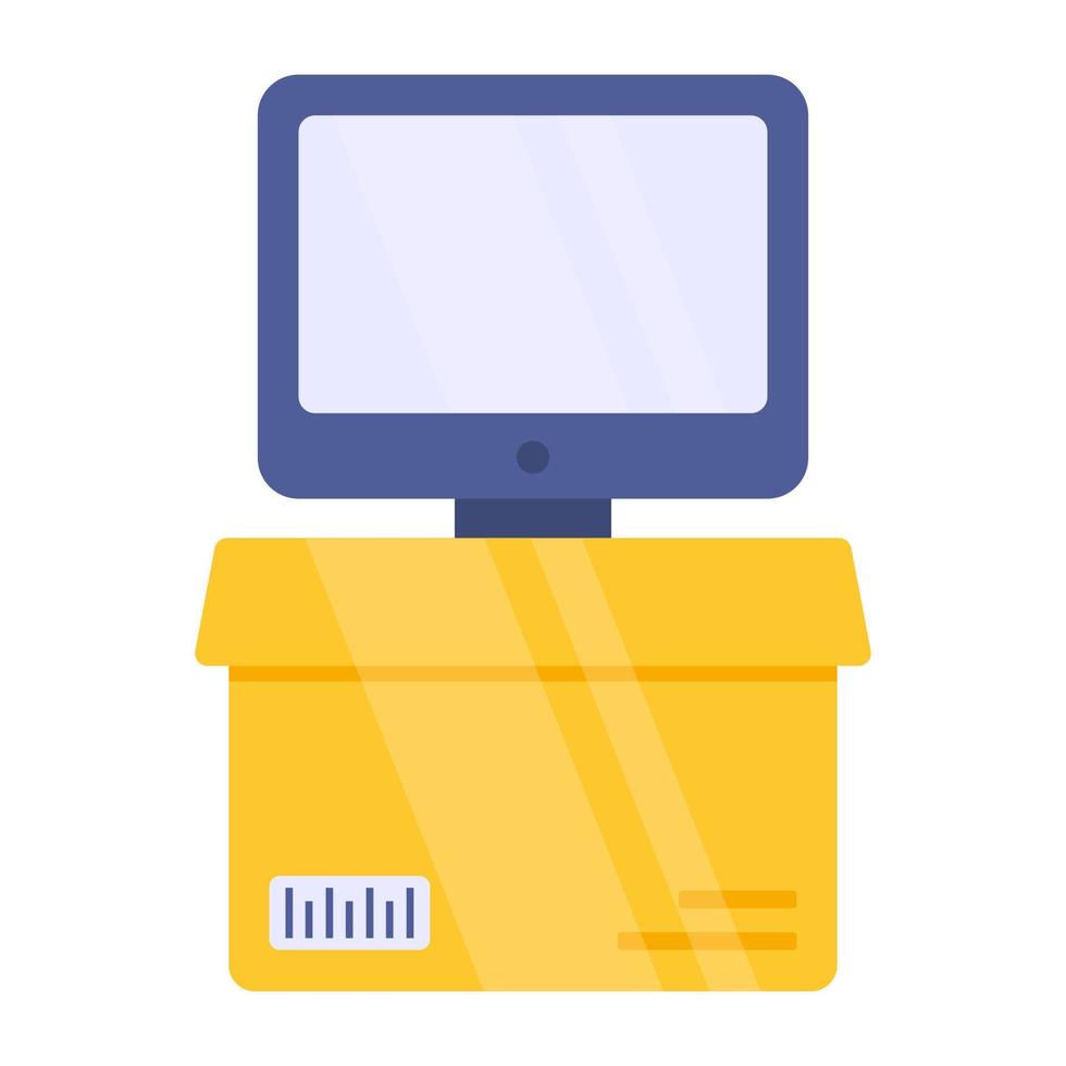 Editable design icon of lcd parcel vector