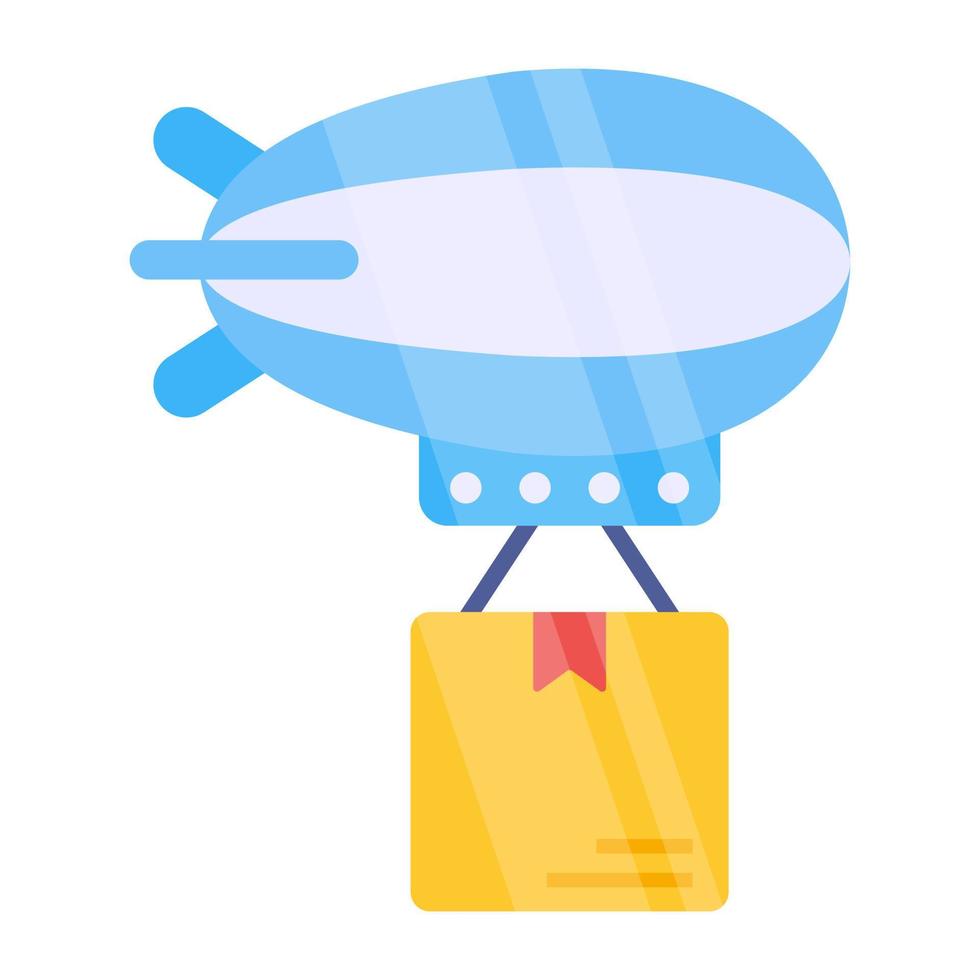 un diseño de icono de entrega de dirigible vector