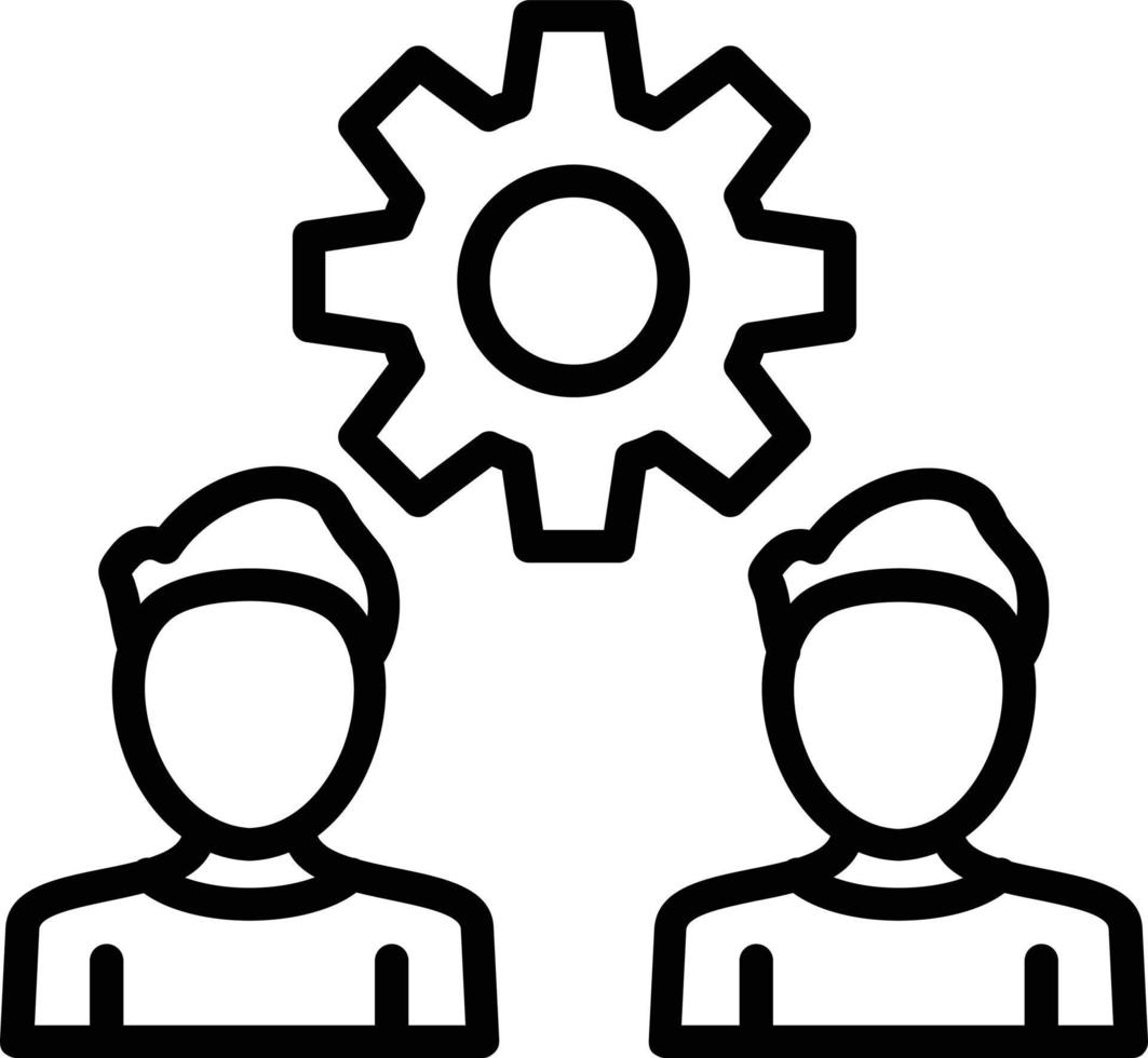 Team Management Vector Line Icon