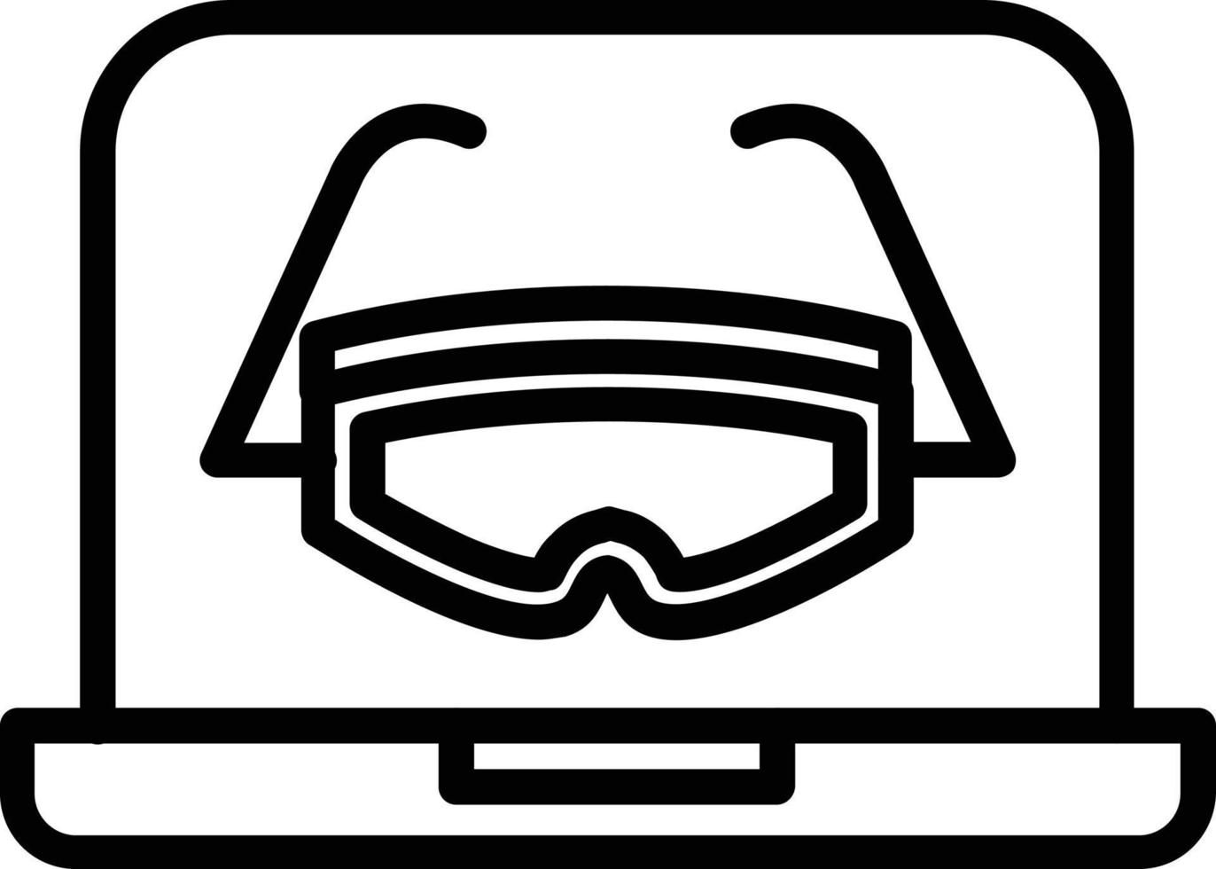 icono de línea de vector de gafas ar