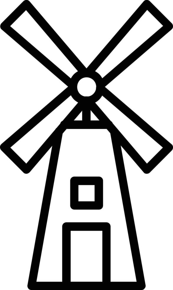 Windmill Vector Line Icon