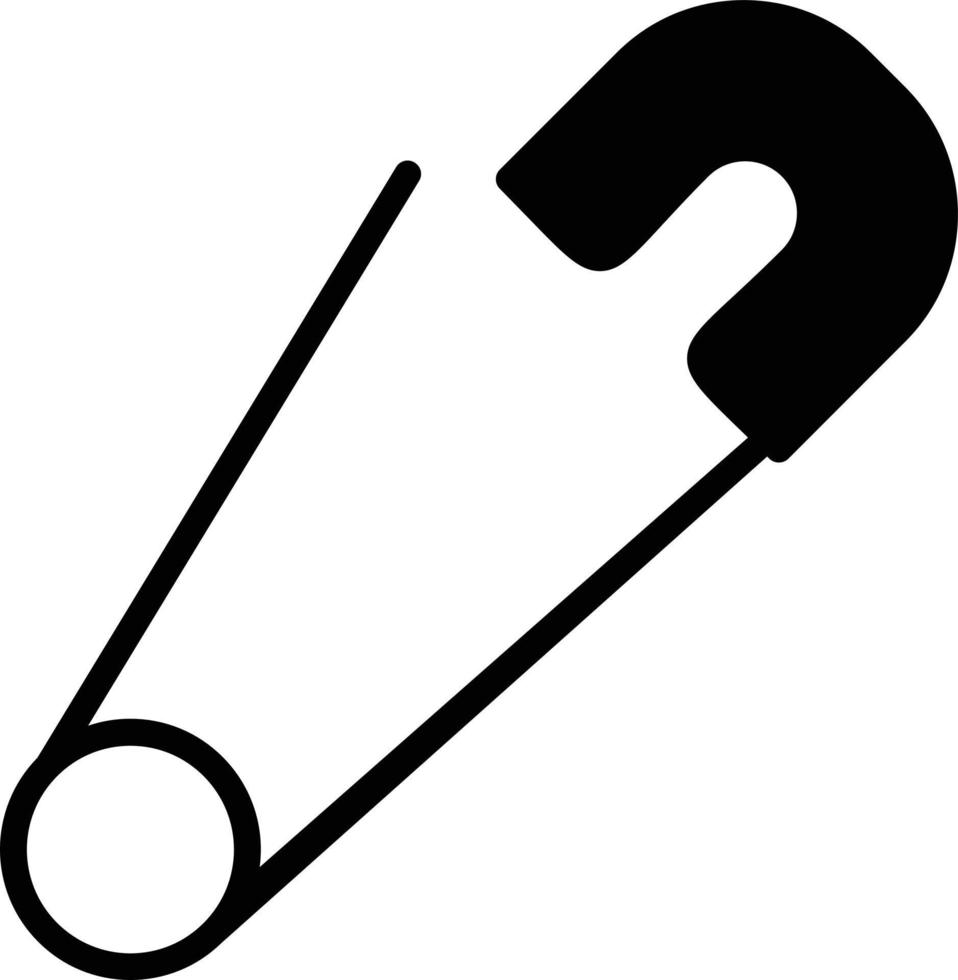 Safety Pin Glyph Vector Icon