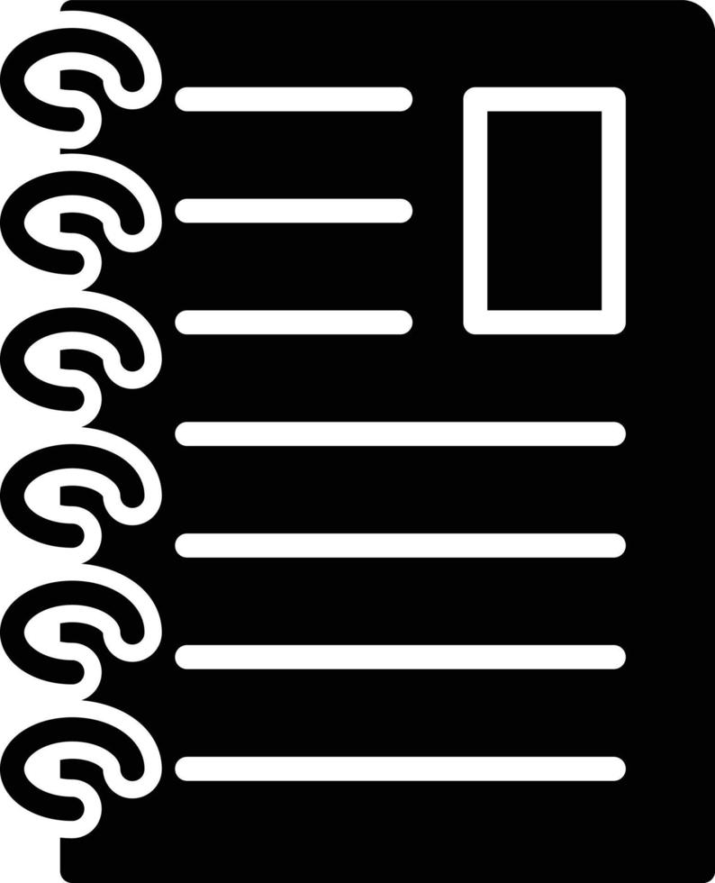 Note Glyph Vector Icon