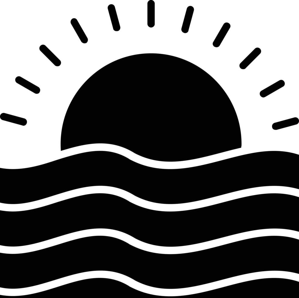 Sunset Glyph Icon vector