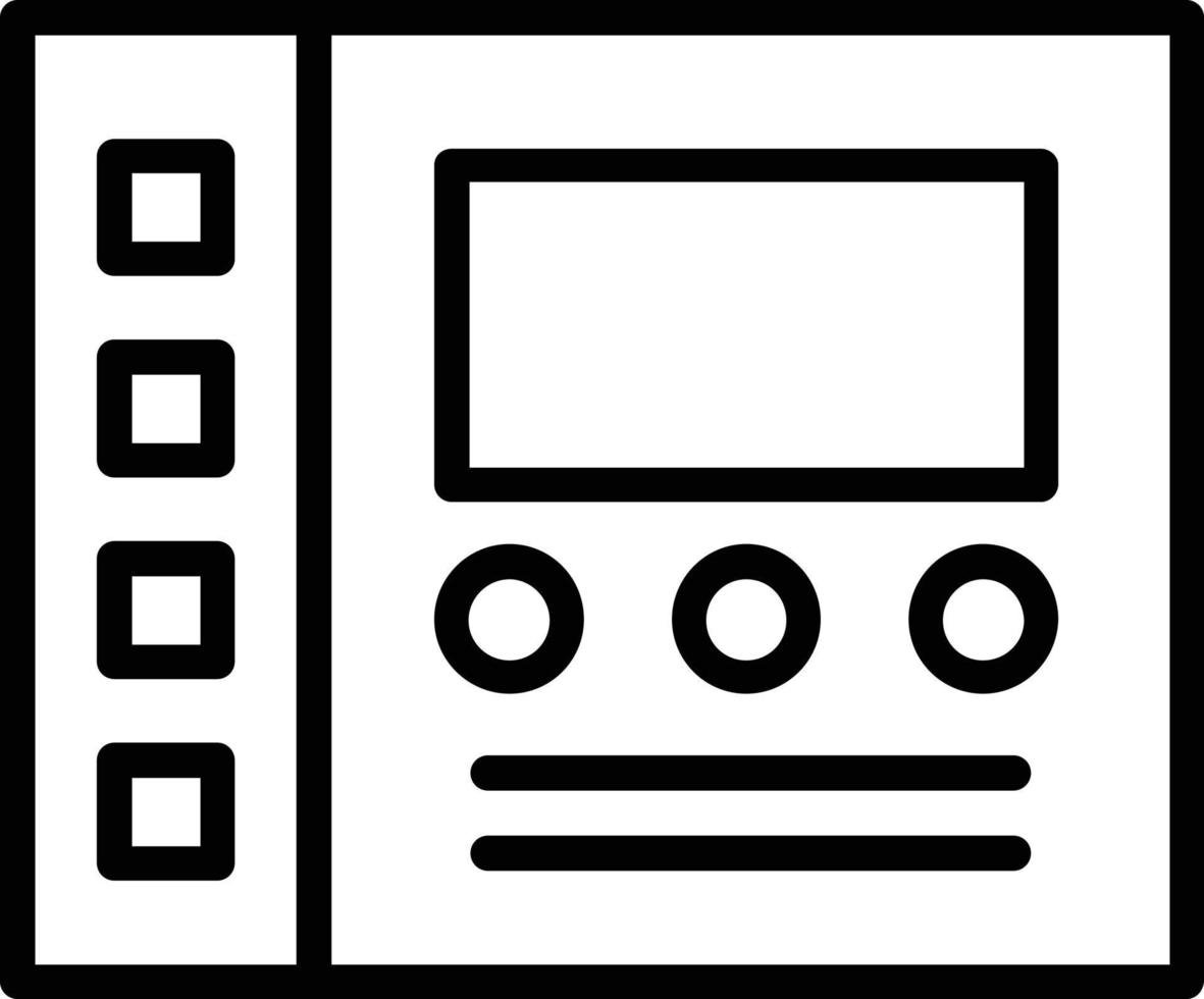 icono de línea de vector de panel de control