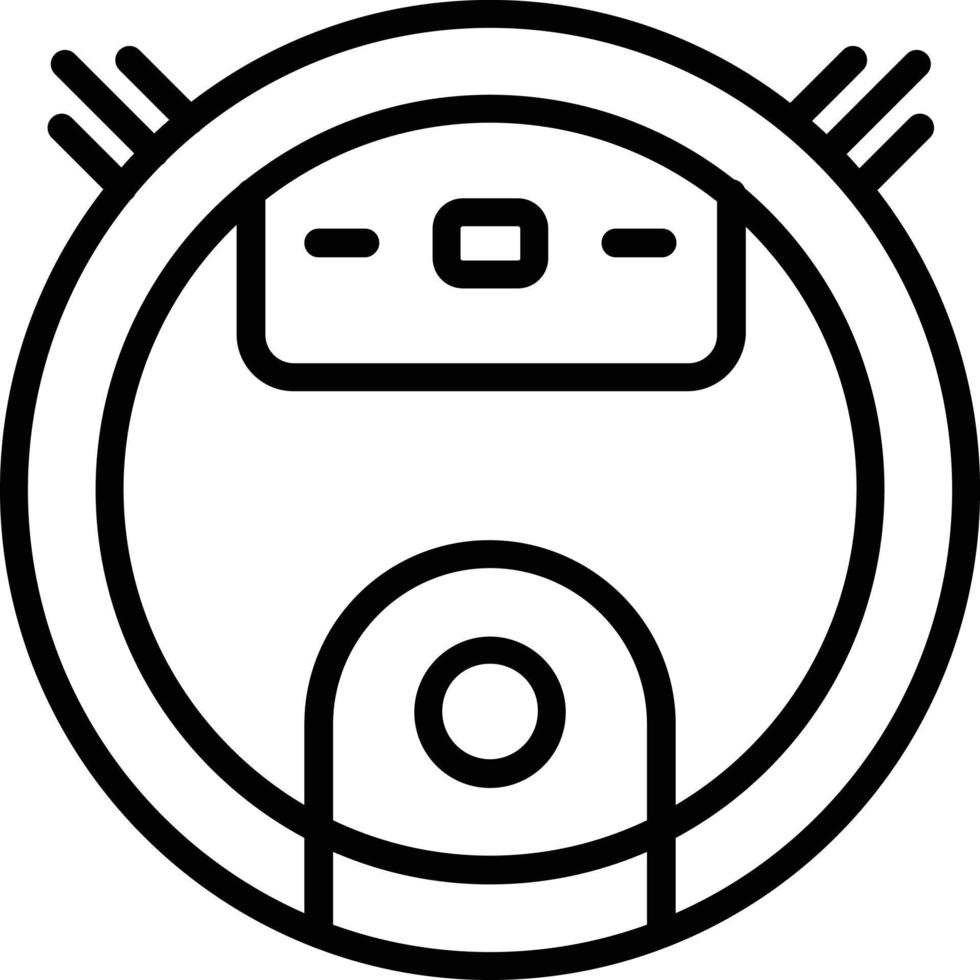 Robot Vacuum Cleaner Vector Line Icon