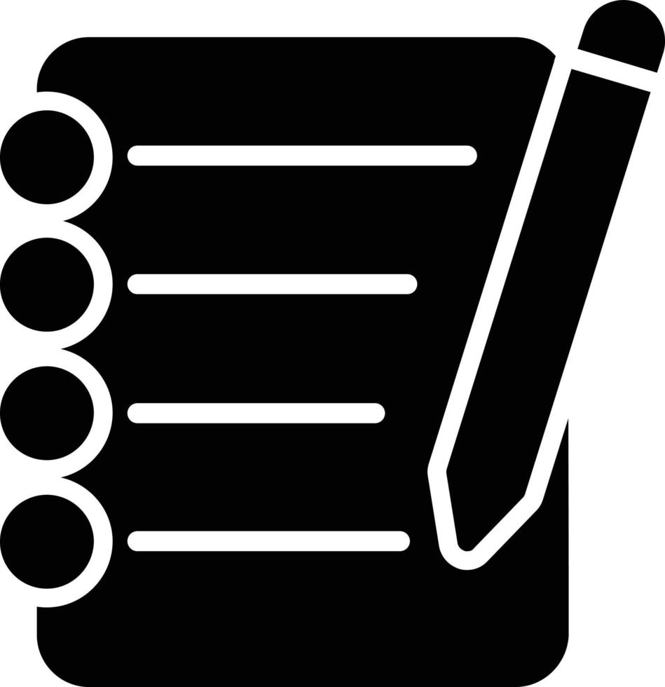 Writing Vector Glyph Icon