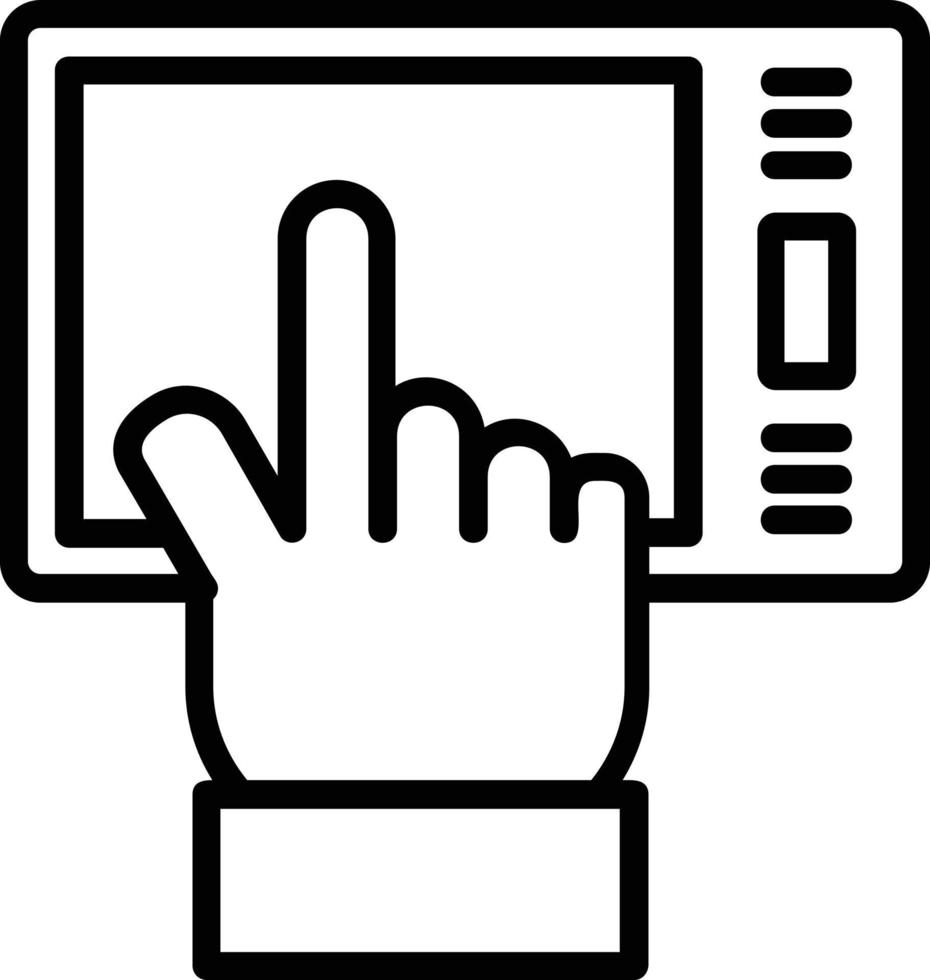 Tap on Tablet Vector Line Icon