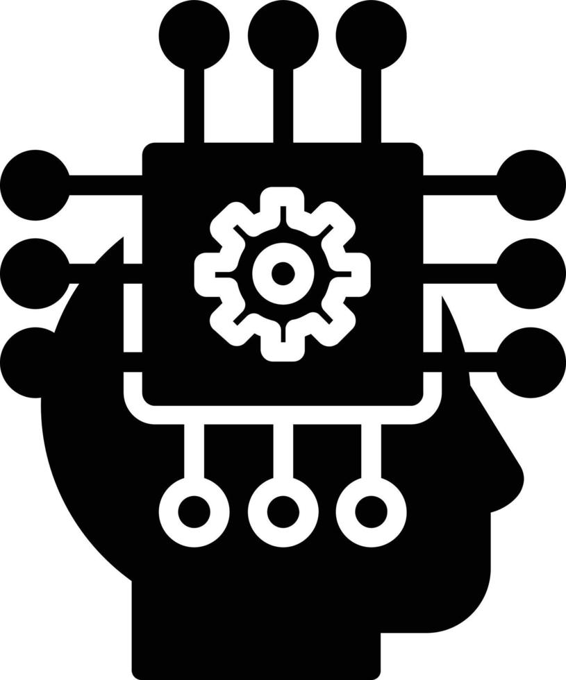 Artificial Intelligence Glyph Icon vector