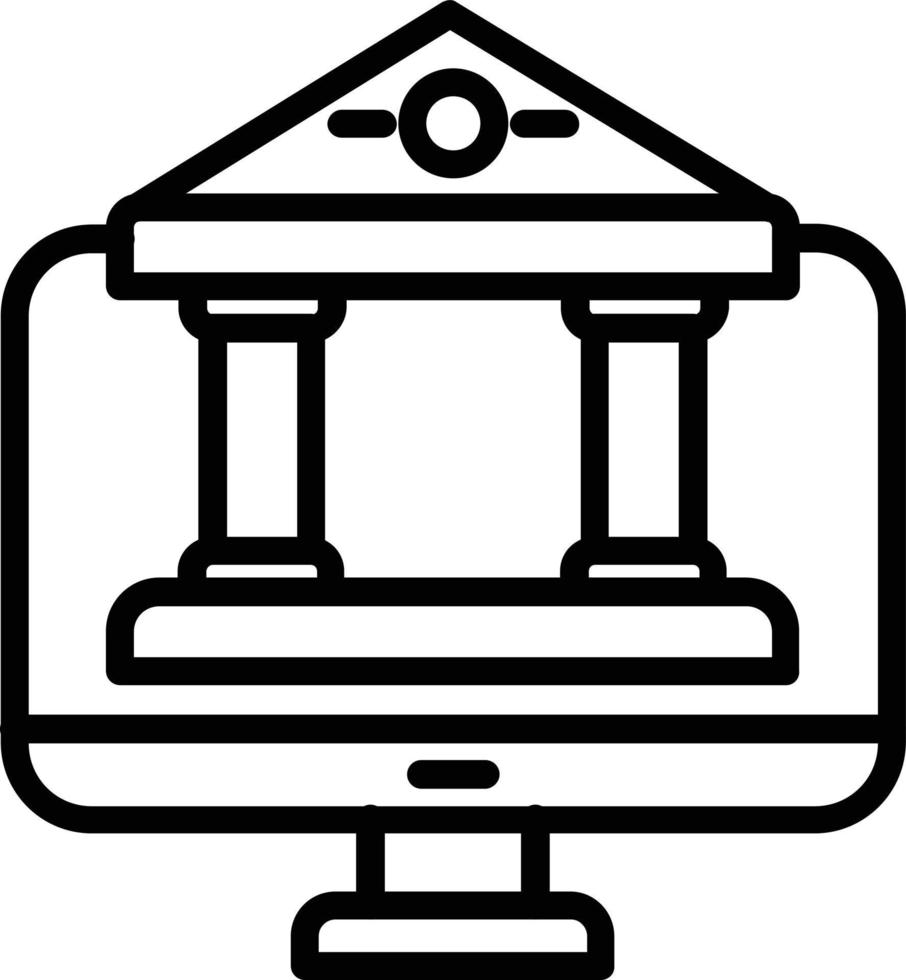 Online Court Vector Line Icon