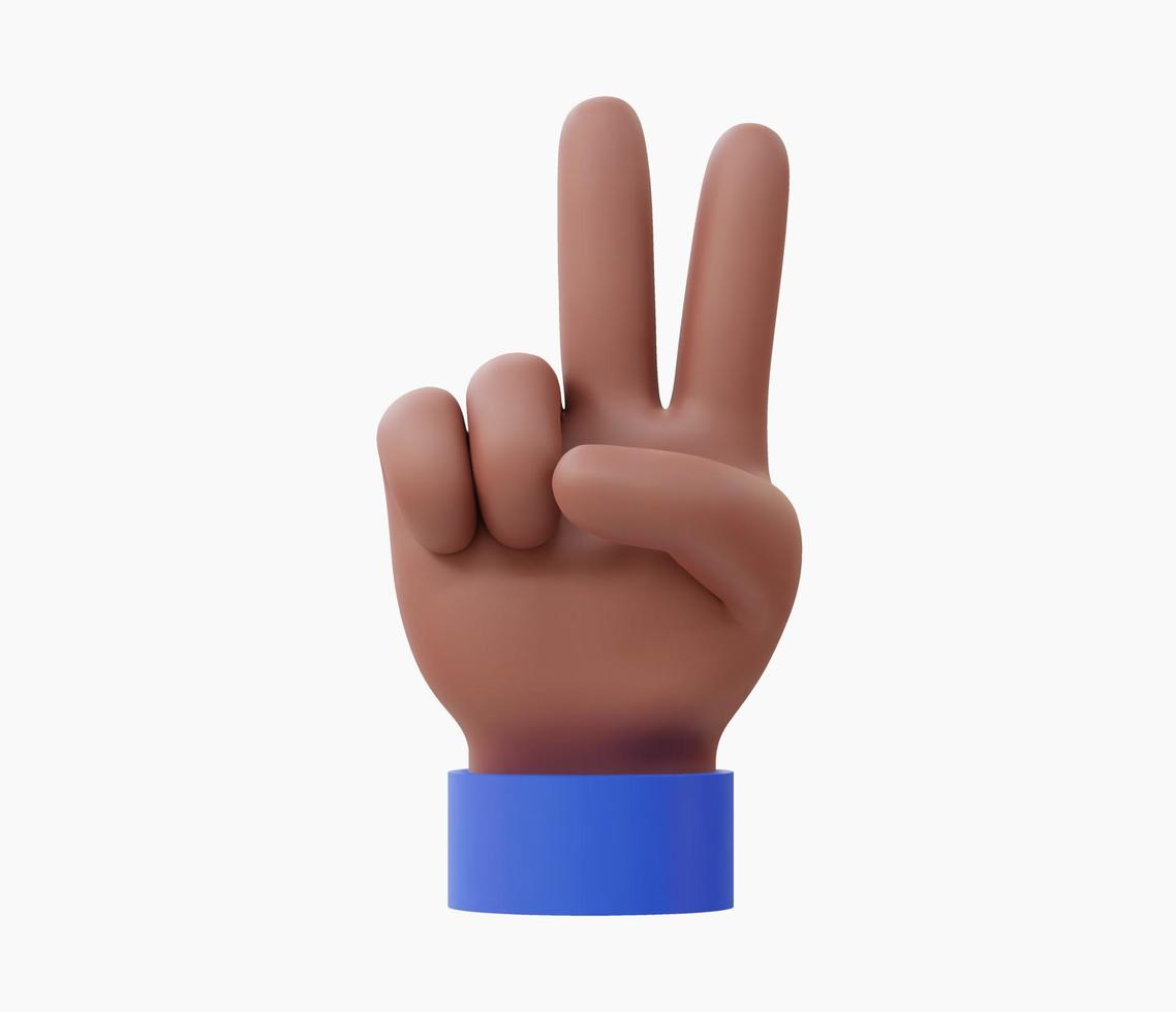 3d Realistic Peace sign hand vector illustration.