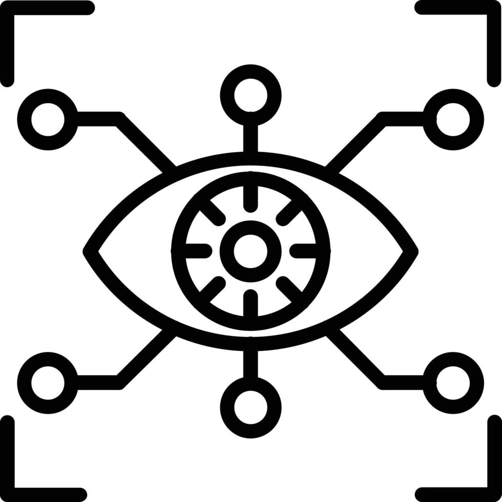 Cyber Eye Vector Line Icon