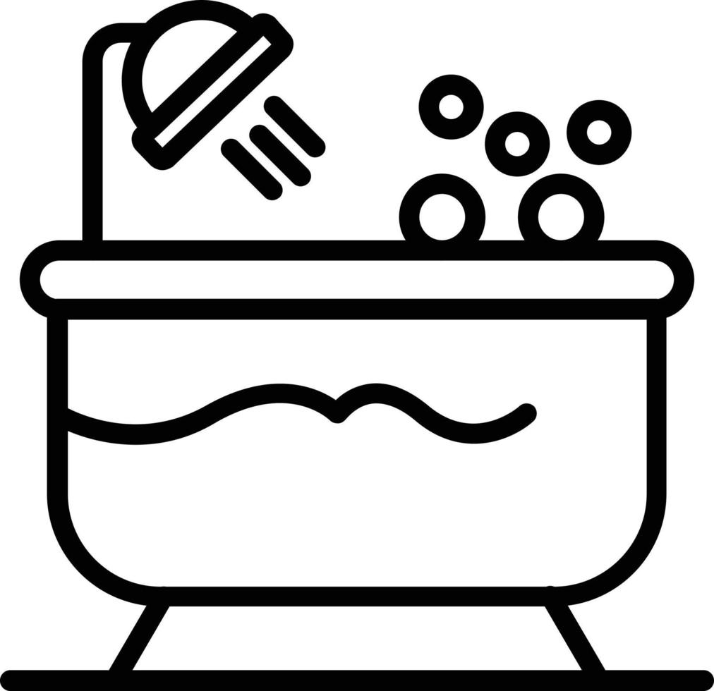 Bathtub Vector Line Icon