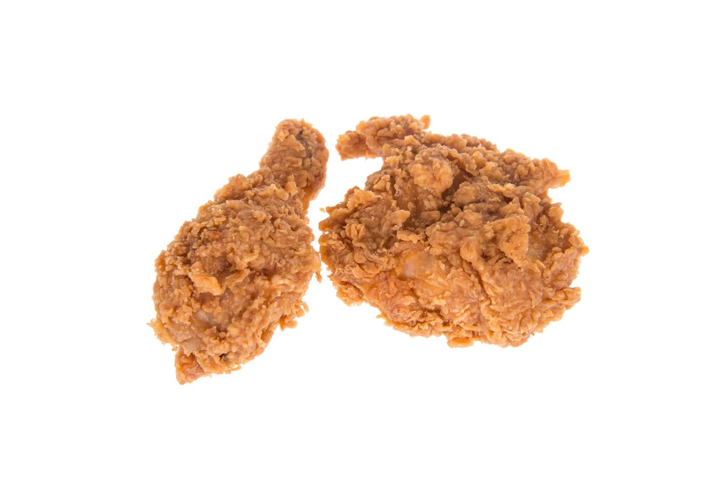 Fried chicken isolated on white background photo